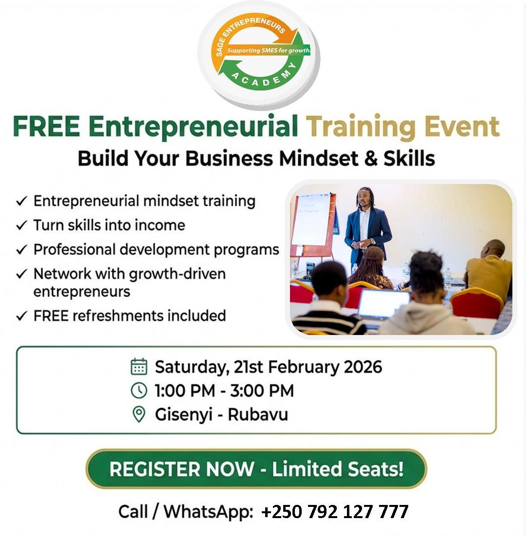 Unlock Your Entrepreneurial Potential in Gisenyi – Join Our Free Training Event!